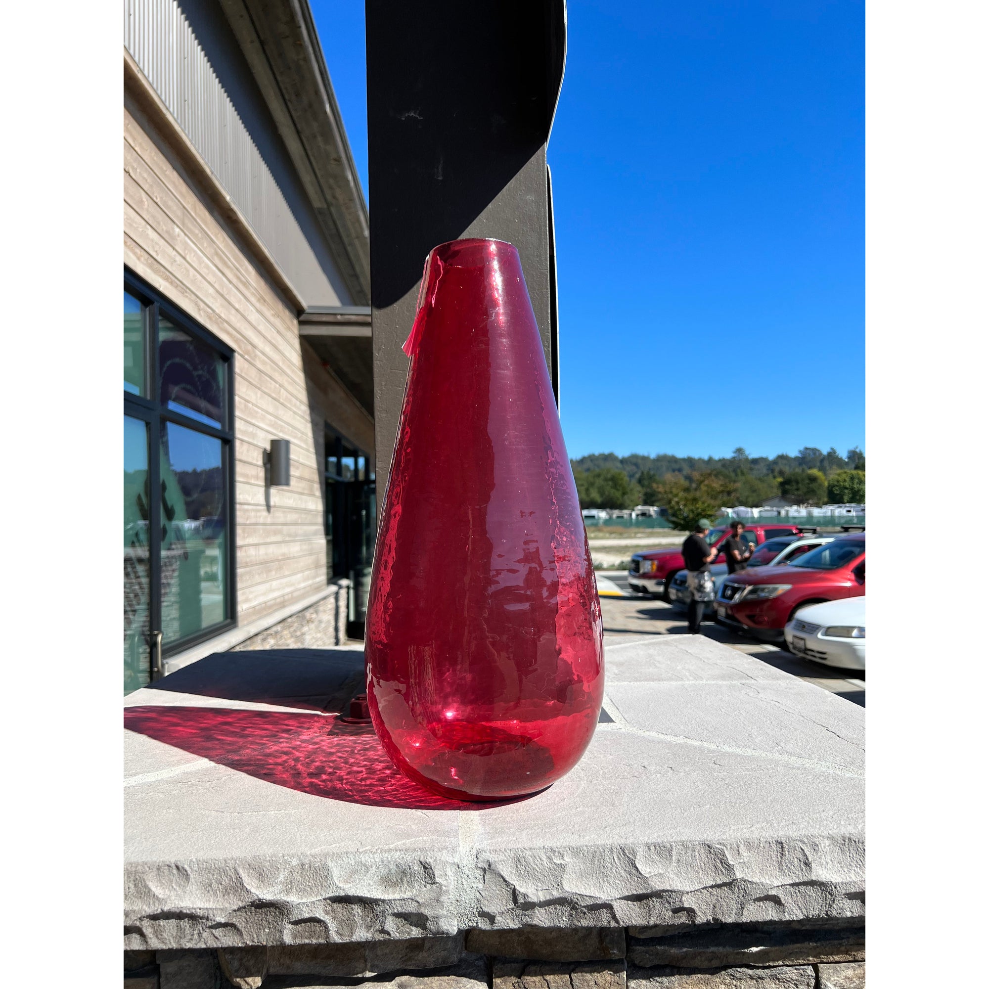 18" Red Teardrop Vase - Zinnias Gift Boutique