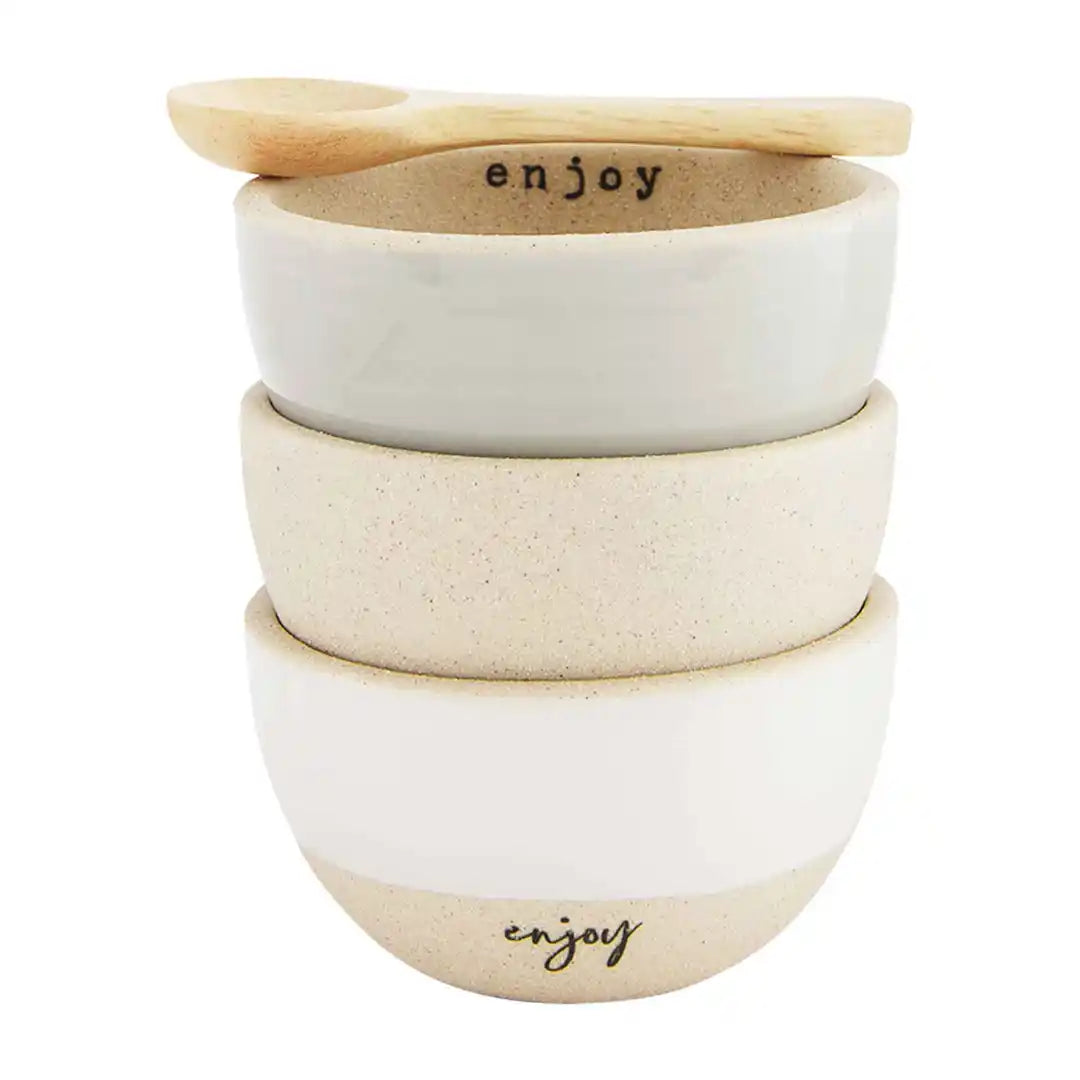 Enjoy Stoneware Ramekin Set - Zinnias Gift Boutique