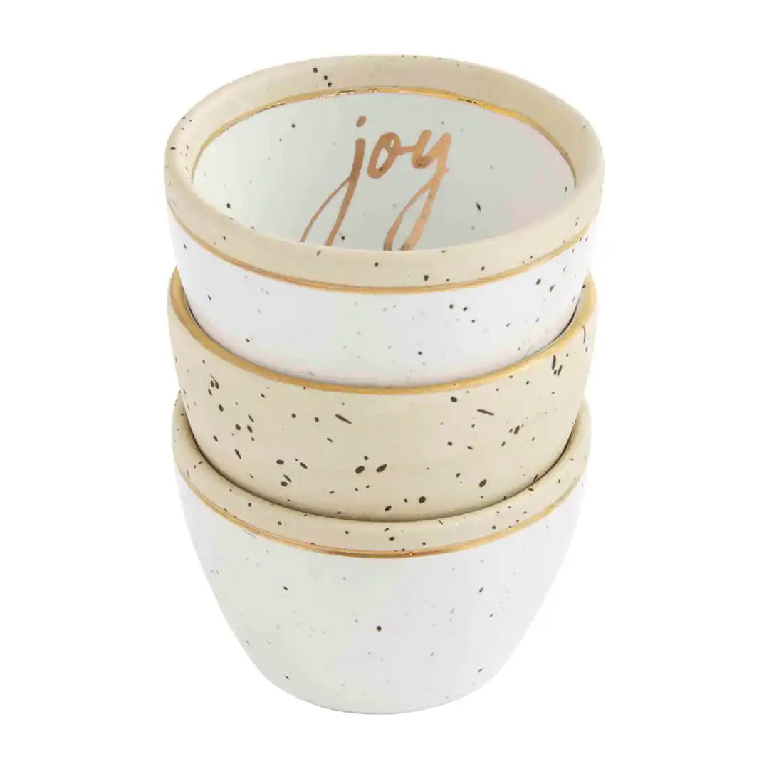 Gold Joy Stoneware Ramekin - Zinnias Gift Boutique