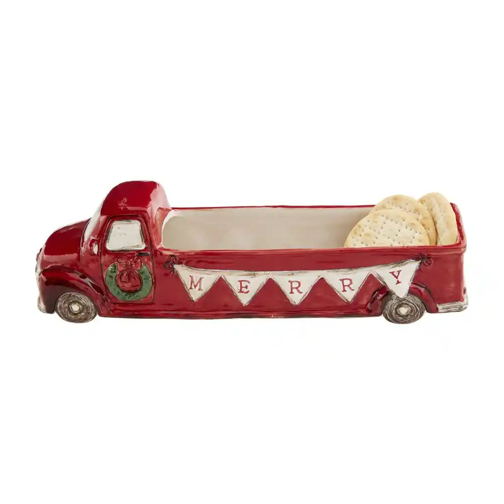 Red Truck Ceramic Cracker Dish - Zinnias Gift Boutique