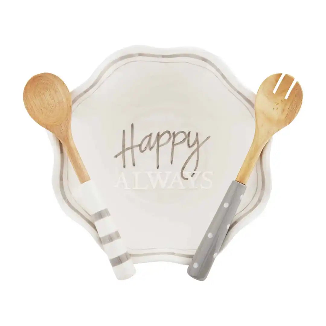 Happy Always Serving Bowl - Zinnias Gift Boutique
