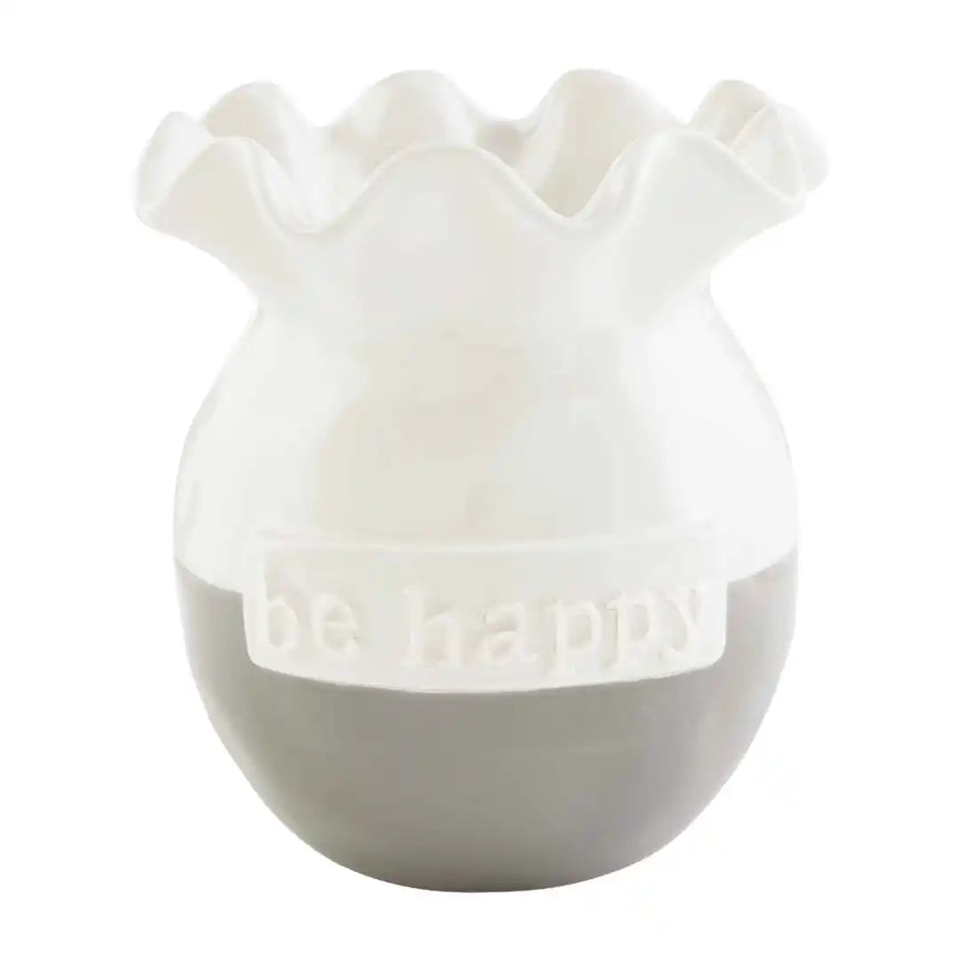 Happy Ruffle Vase Med - Zinnias Gift Boutique