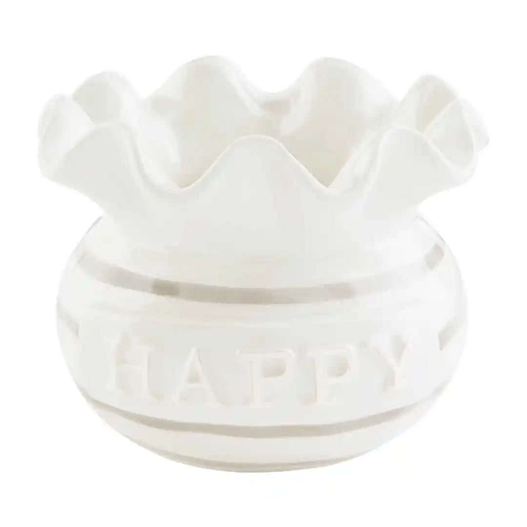 Happy Ruffle Vase Small - Zinnias Gift Boutique