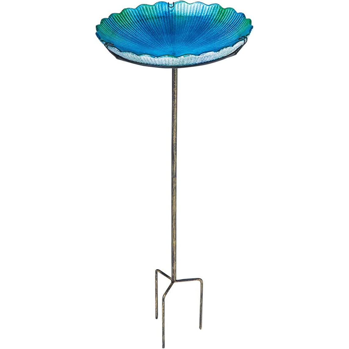 Glass Bird Bath w/Stake - Zinnias Gift Boutique