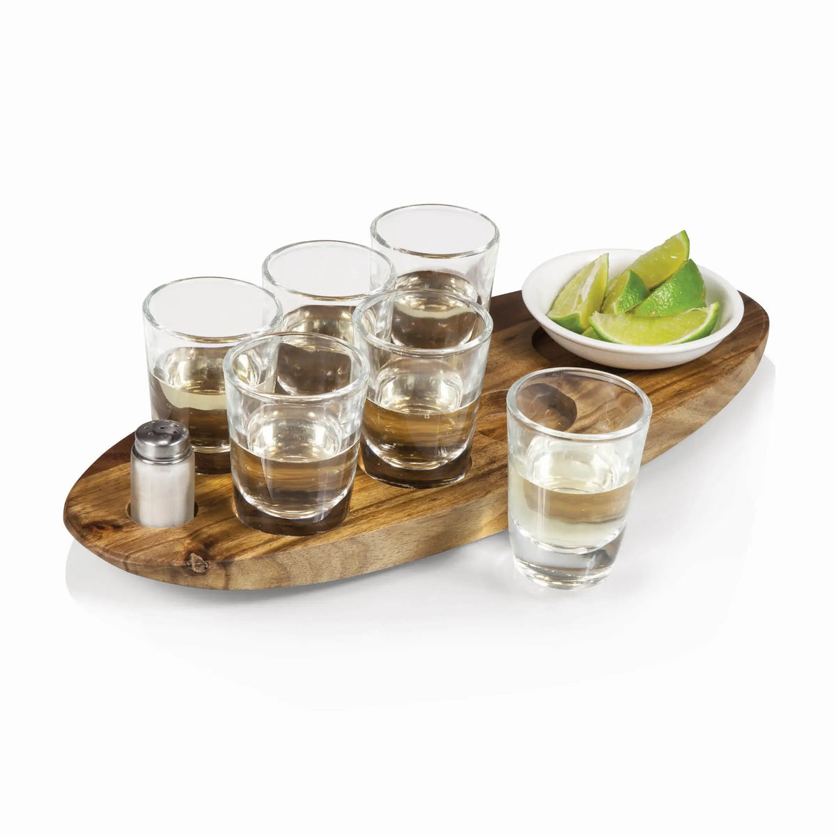 Cantinero Shot Glass Set - Acacia Wood - Zinnias Gift Boutique