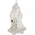 6.5 Inch White & Silver Glass Santa Ornament - Zinnias Gift Boutique