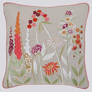 Hand Embroidered Pillow 28 x 16 - Zinnias Gift Boutique