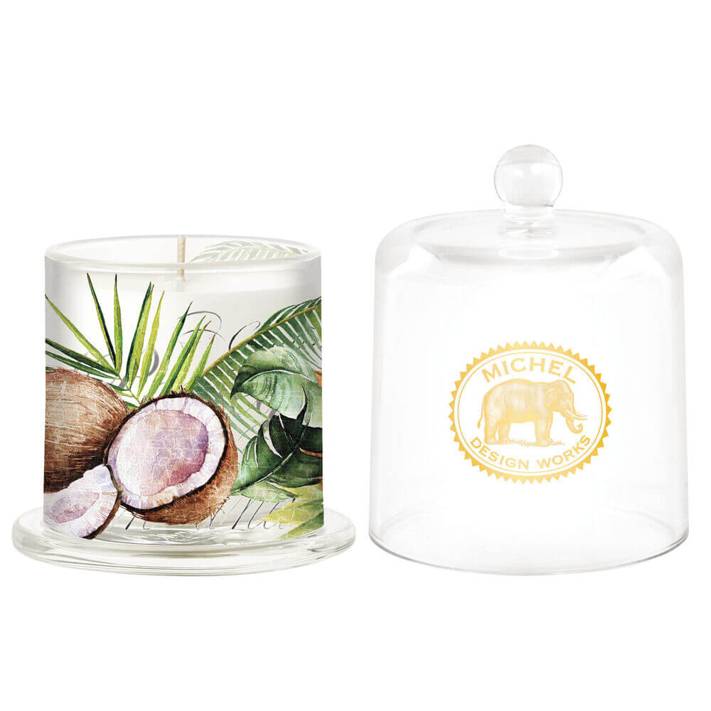 Coconut Palm Cloche Candle - Zinnias Gift Boutique