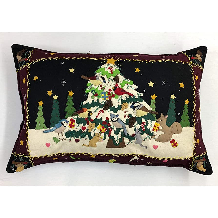 Hand Embroidered Pillow 16 x 7 - Zinnias Gift Boutique