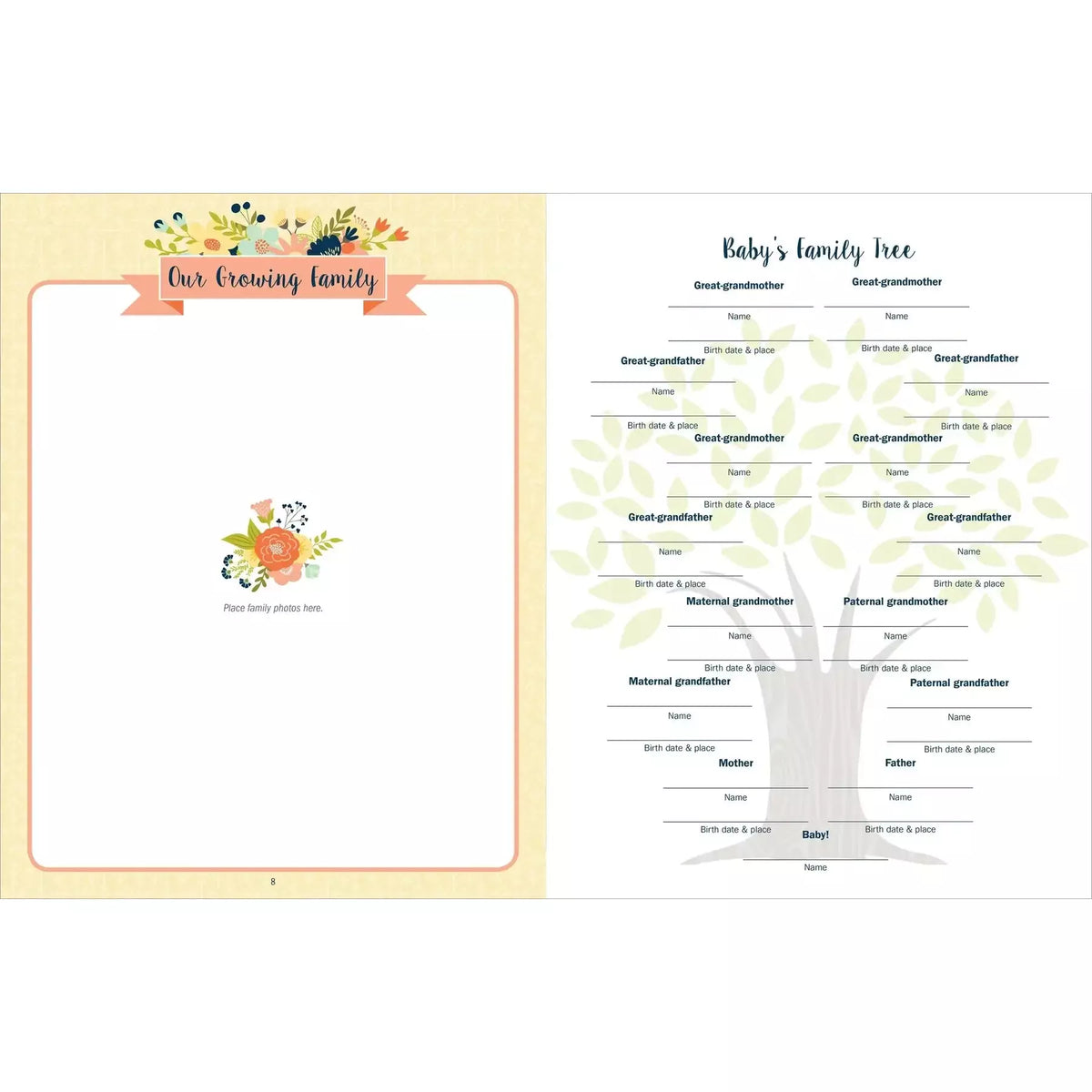 Baby&#39;s Book: The First Five Years (Floral) - Zinnias Gift Boutique