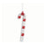 9 Inch Clear & Red Glass Striped Candy Cane Ornament w Glitter Snow - Zinnias Gift Boutique