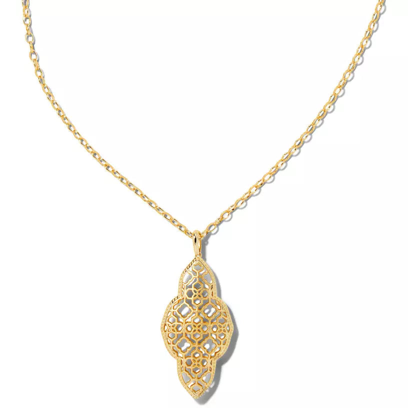 Abbie Long Pendant Necklace in Gold - Zinnias Gift Boutique