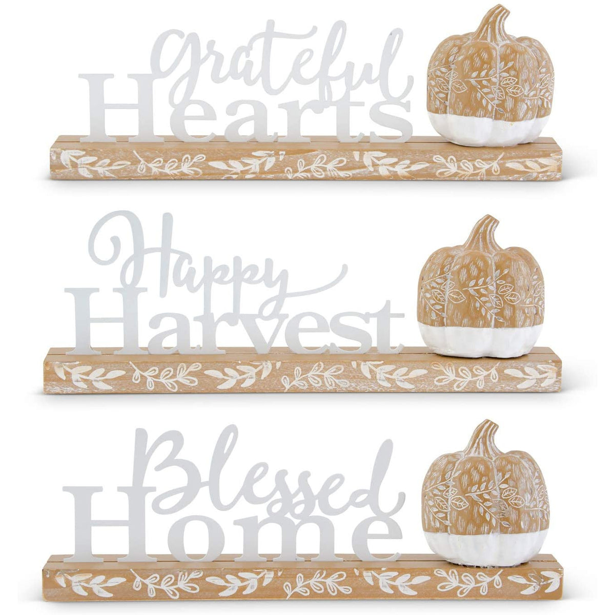 Enamel &amp; Wood Inspirational Harvest Cutout Tabletop Sign - Zinnias Gift Boutique