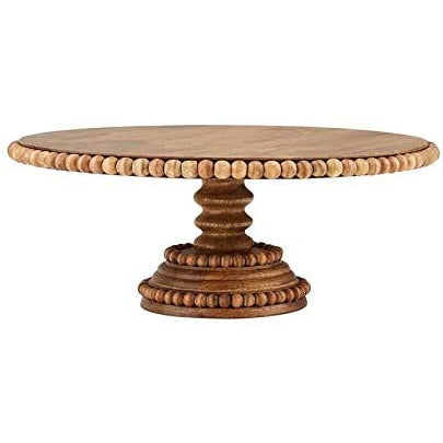 Beaded Wood Cake Stand Set - Zinnias Gift Boutique