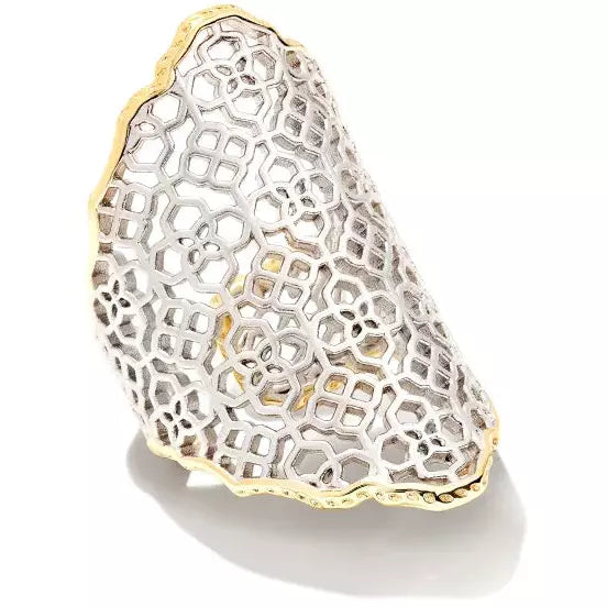 Boone Small Cocktail Ring in Mixed Metal - Zinnias Gift Boutique