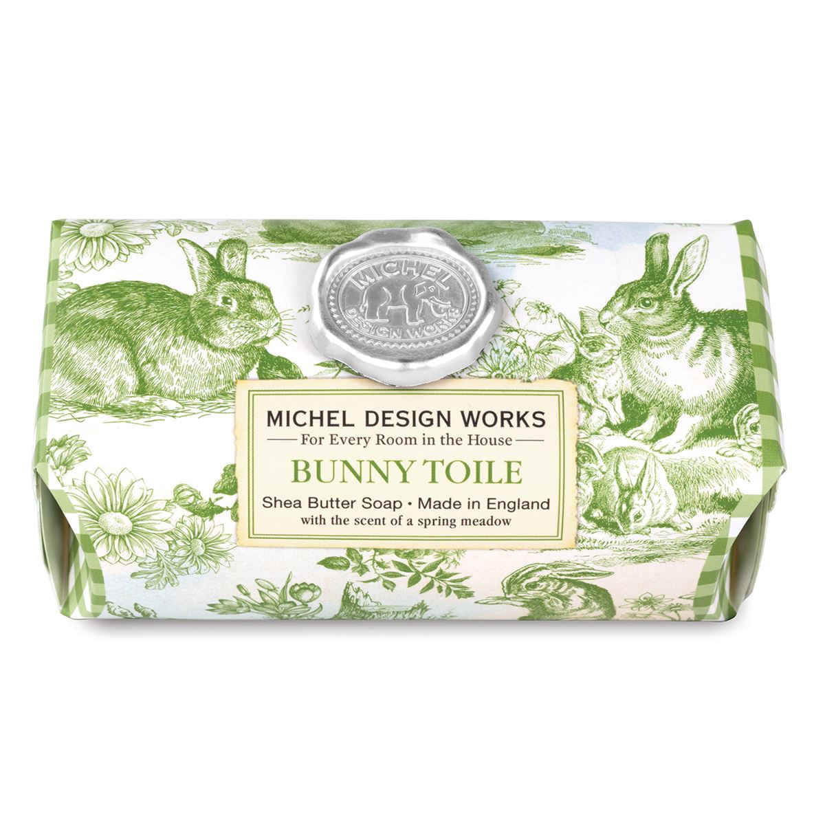 Bunny Toile Large Bath Soap Bar - Zinnias Gift Boutique