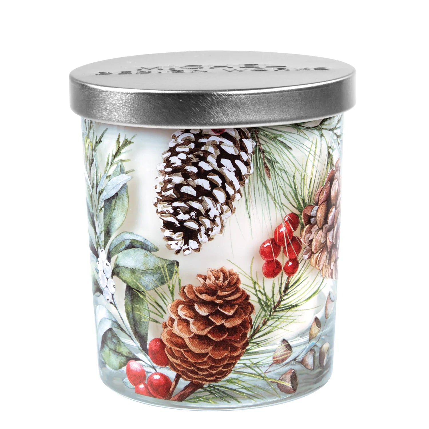 White Spruce Candle Jar with Lid - Zinnias Gift Boutique