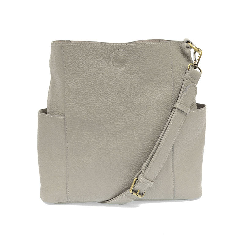 Classic Grey Kayleigh Side Pocket Bucket Bag - Zinnias Gift Boutique