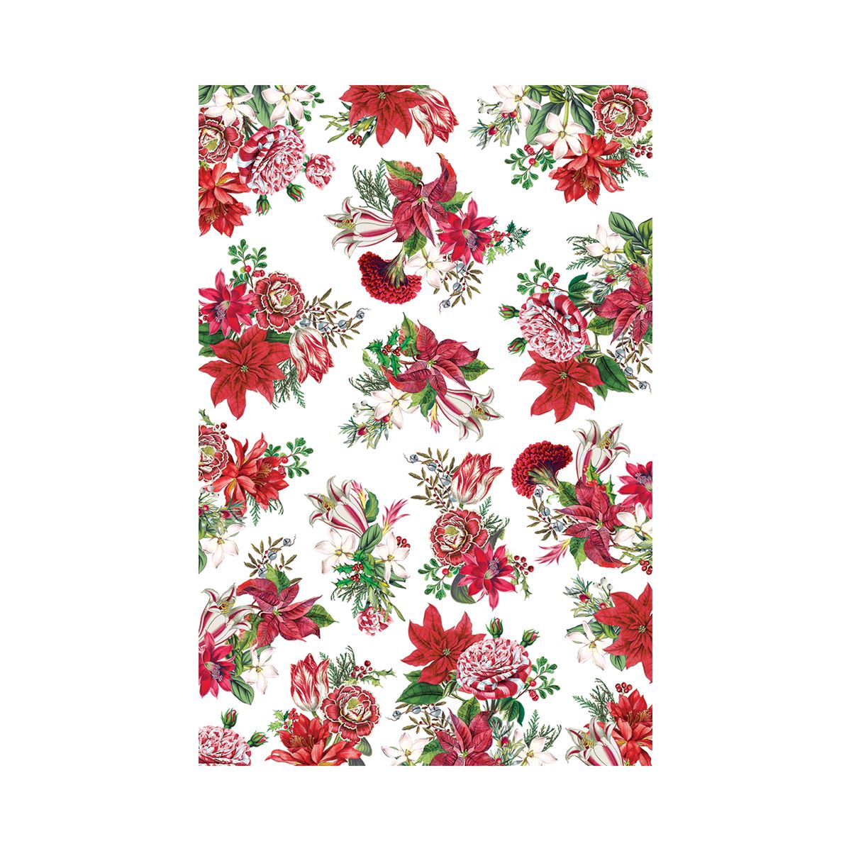 Christmas Bouquet Cotton Rectangular Tablecloth - Zinnias Gift Boutique