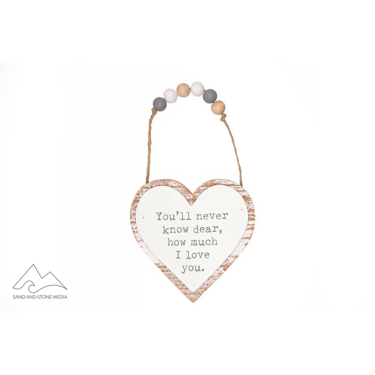 Wood Heart &quot;How Much I Love You&quot; - Zinnias Gift Boutique