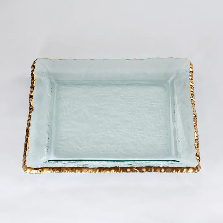 Edgey Square Glass Platter - Zinnias Gift Boutique