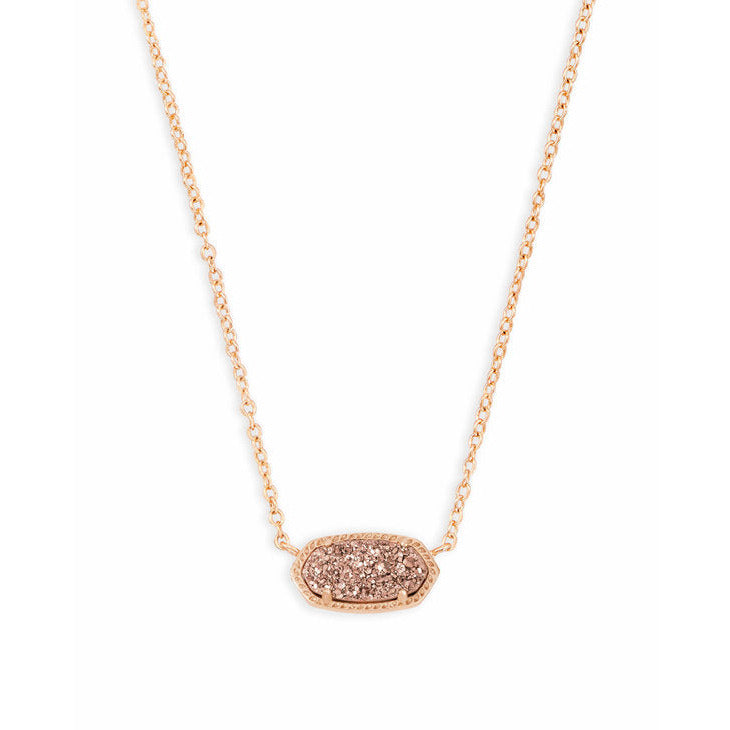 Elisa Pendant Necklace in Rose Gold Drusy - Zinnias Gift Boutique