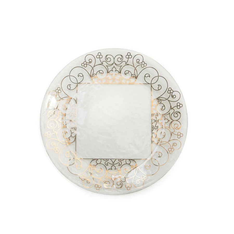 10 1/2" Round Plate Tracery - Zinnias Gift Boutique