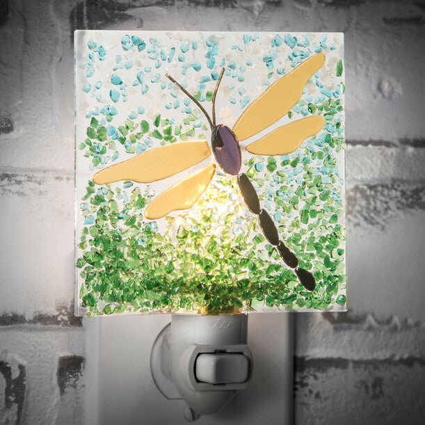 Fused Dragonfly Night Light - Zinnias Gift Boutique