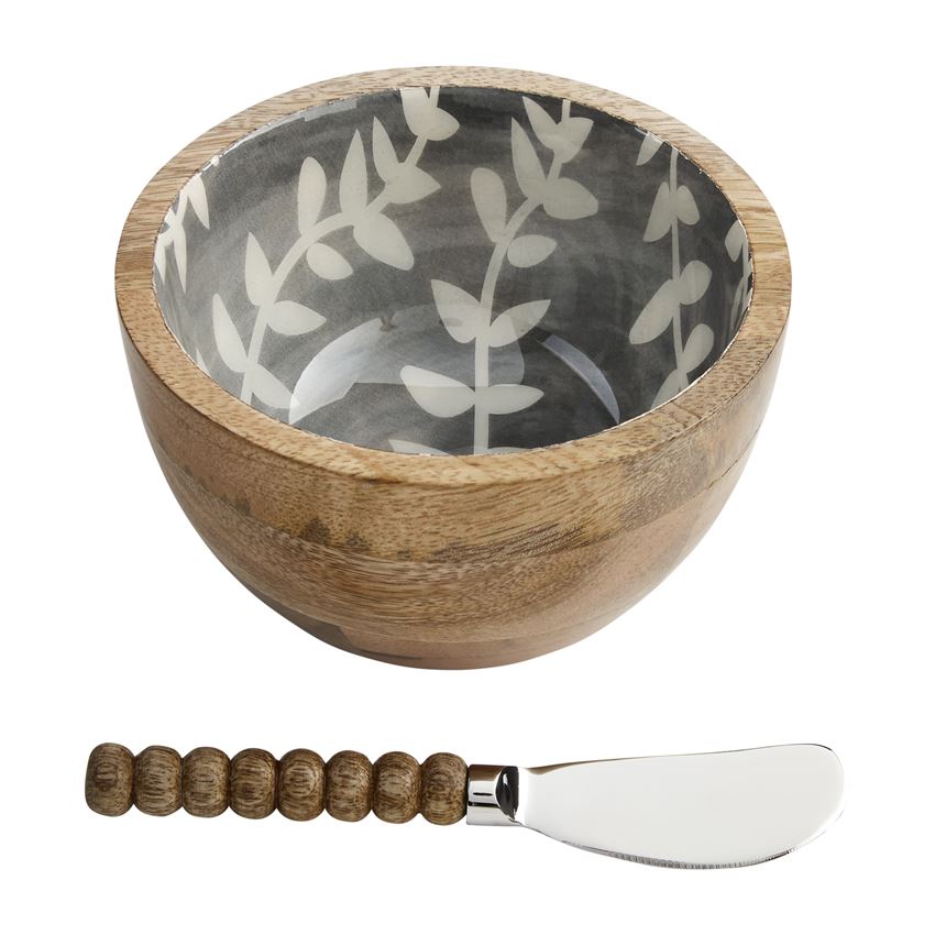 Gray Vine Enamel Dip Bowl Set - Zinnias Gift Boutique