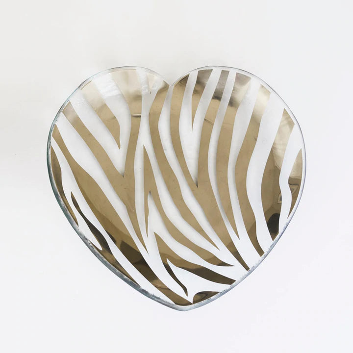 Zebra Heart Plate - Zinnias Gift Boutique