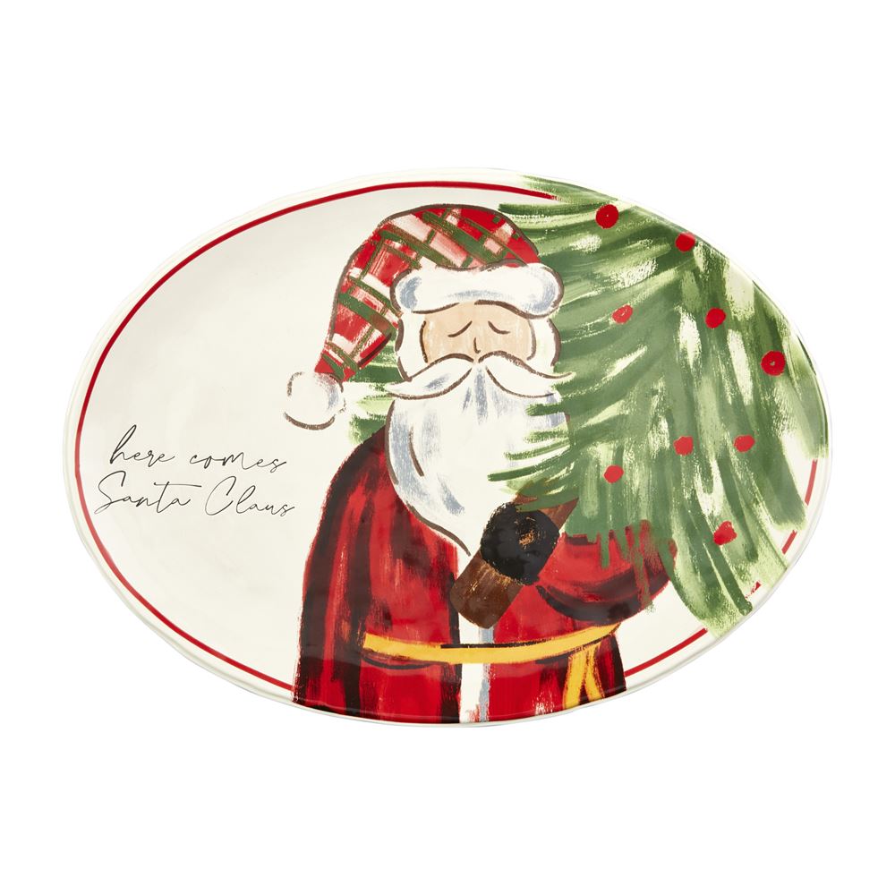 Here Comes Santa Platter - Zinnias Gift Boutique