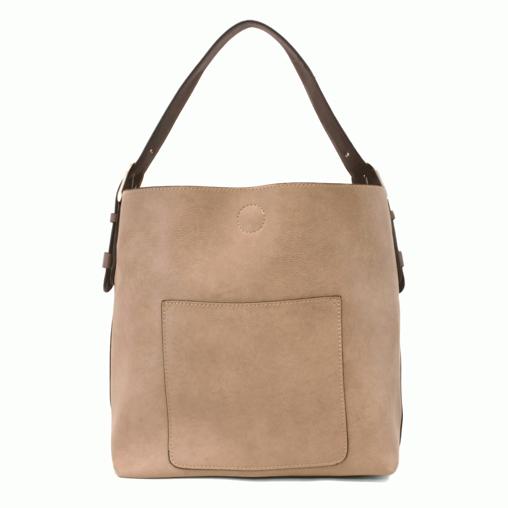 Heathered Grey Hobo Coffee Handle Handbag - Zinnias Gift Boutique