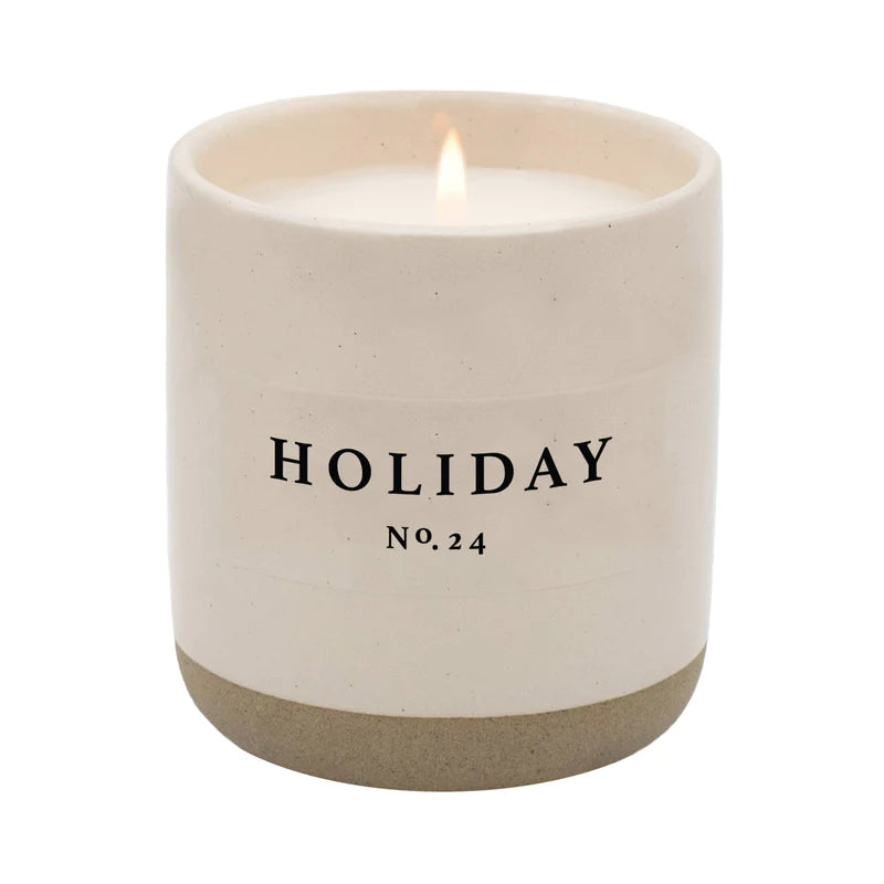 Holiday Soy Candle | Stoneware  Candle Jar - Zinnias Gift Boutique