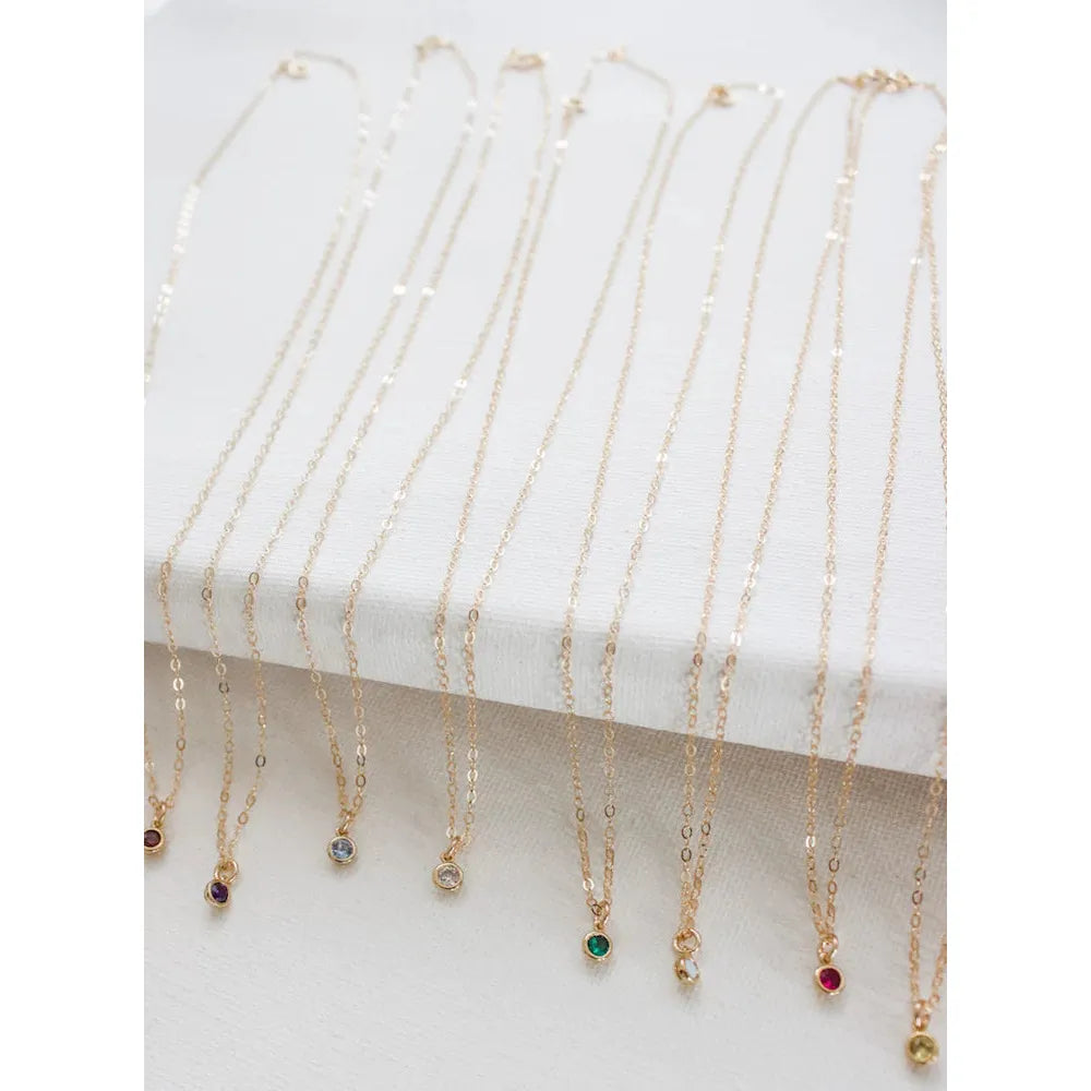 Miniature Birthstone Necklace - Zinnias Gift Boutique