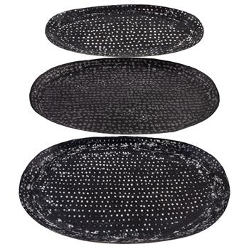 B&amp;W SPECKLED METAL lg - Zinnias Gift Boutique