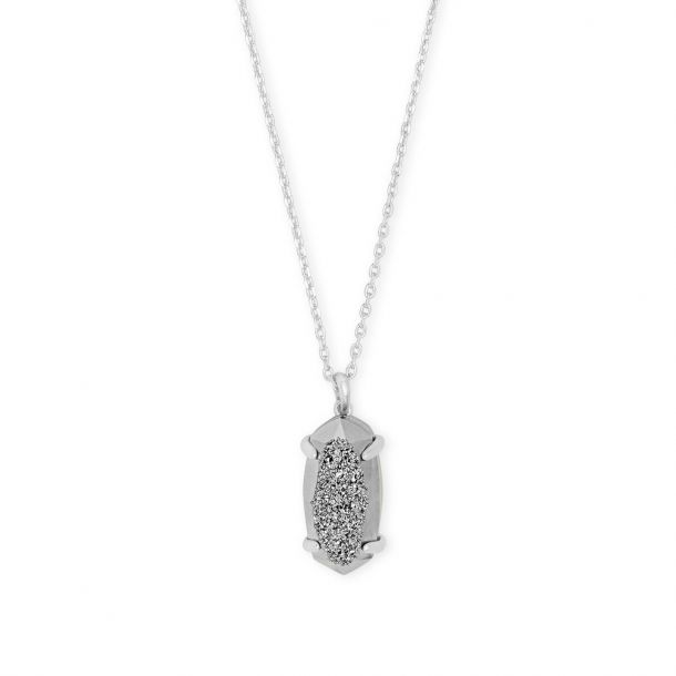 Harrison Platinum Drusy Rhodium Necklace - Zinnias Gift Boutique