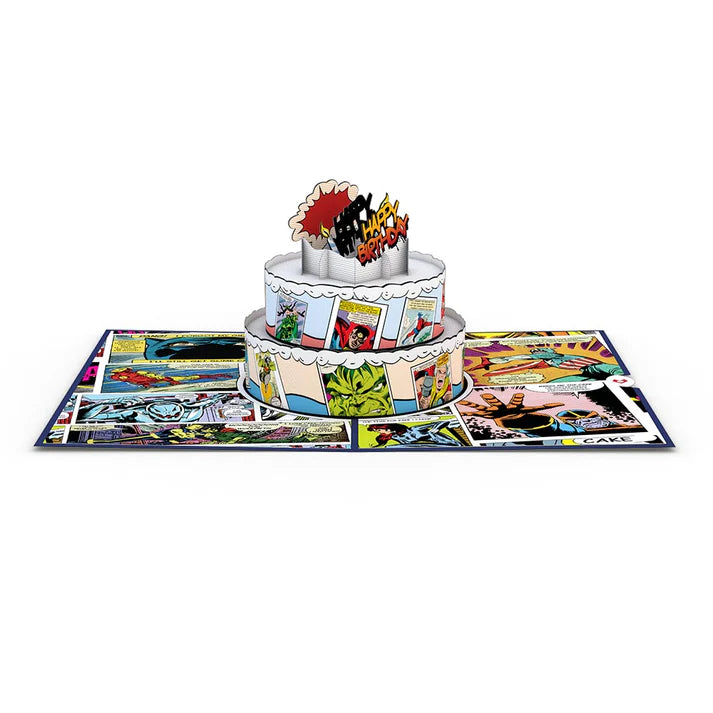 Comic Birthday Cake Cut paper card - Zinnias Gift Boutique