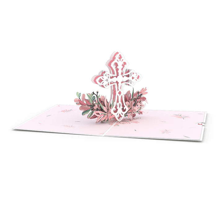 Pink Cross cut paper card - Zinnias Gift Boutique