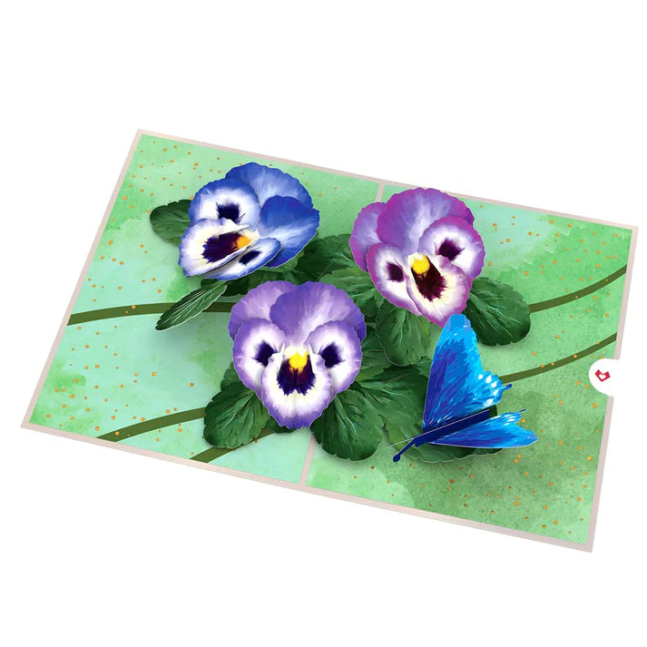 Pansies Cut Paper Card - Zinnias Gift Boutique