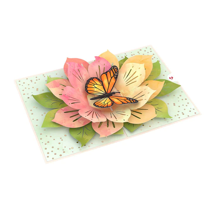 Monarch Bloom cut paper card - Zinnias Gift Boutique