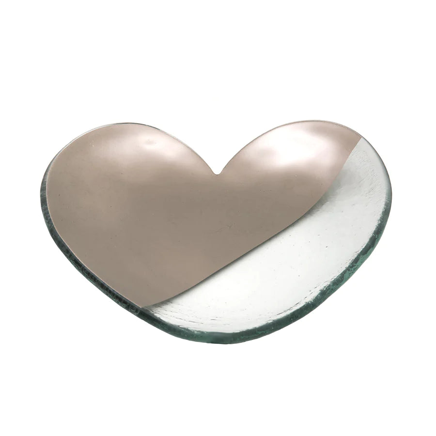 7&quot; Mod Heart Plate Platinum - Zinnias Gift Boutique
