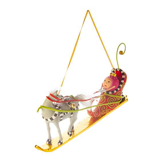 Jingle Bells Sleigh with Shoe Ornament - Zinnias Gift Boutique