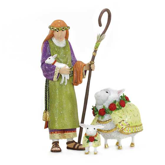 Nativity Shepherd &amp; Sheep Figures - Zinnias Gift Boutique