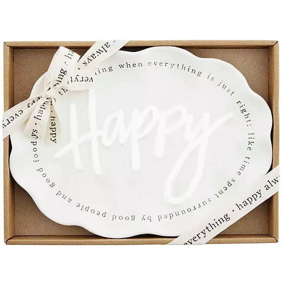 Ruffled Happy Definition Plate - Zinnias Gift Boutique