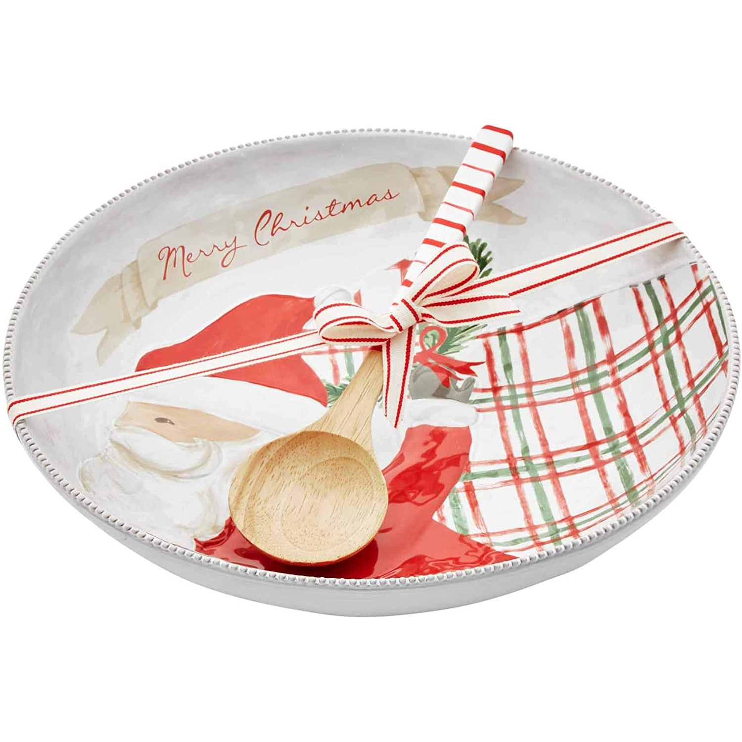 Santa Serving Bowl With Spoon - Zinnias Gift Boutique