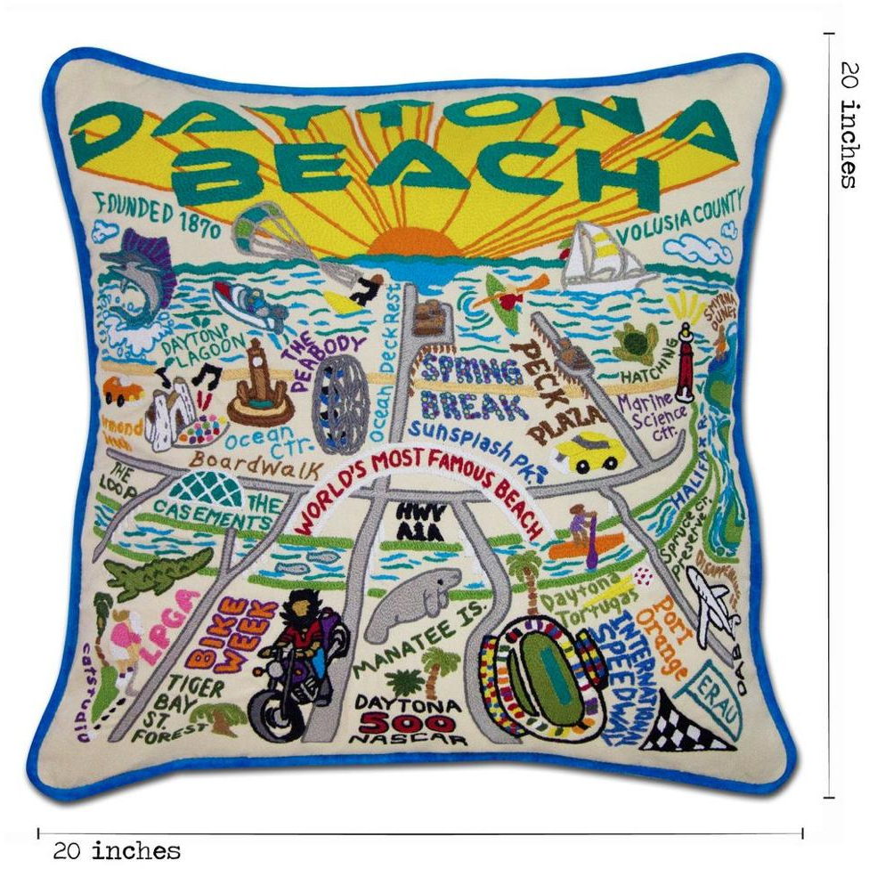 Daytona Beach Pillow - Zinnias Gift Boutique