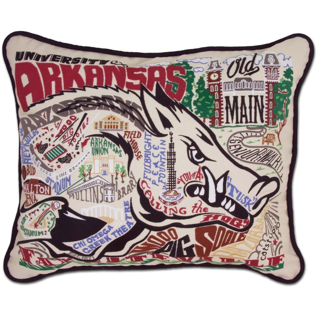 University of Arkansas Pillow - Zinnias Gift Boutique