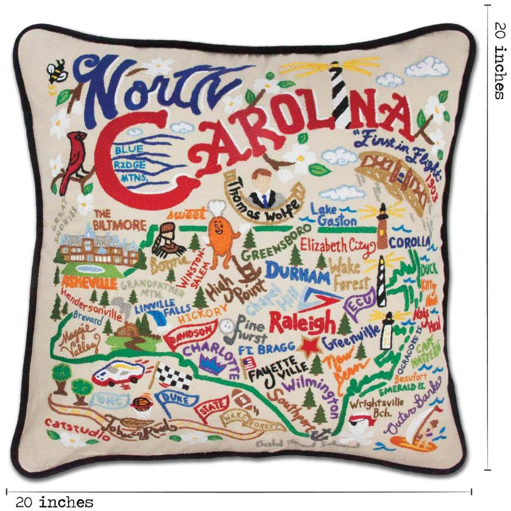 North Carolina Pillow - Zinnias Gift Boutique