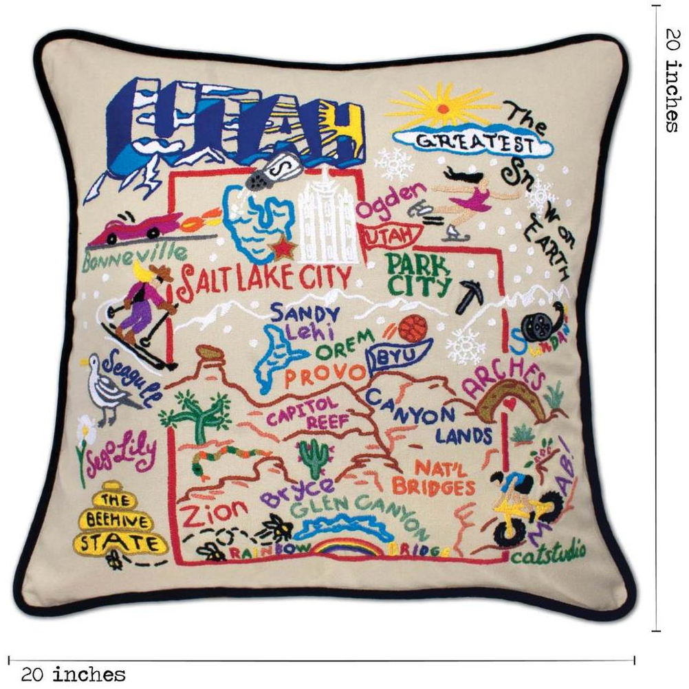 Utah Pillow - Zinnias Gift Boutique