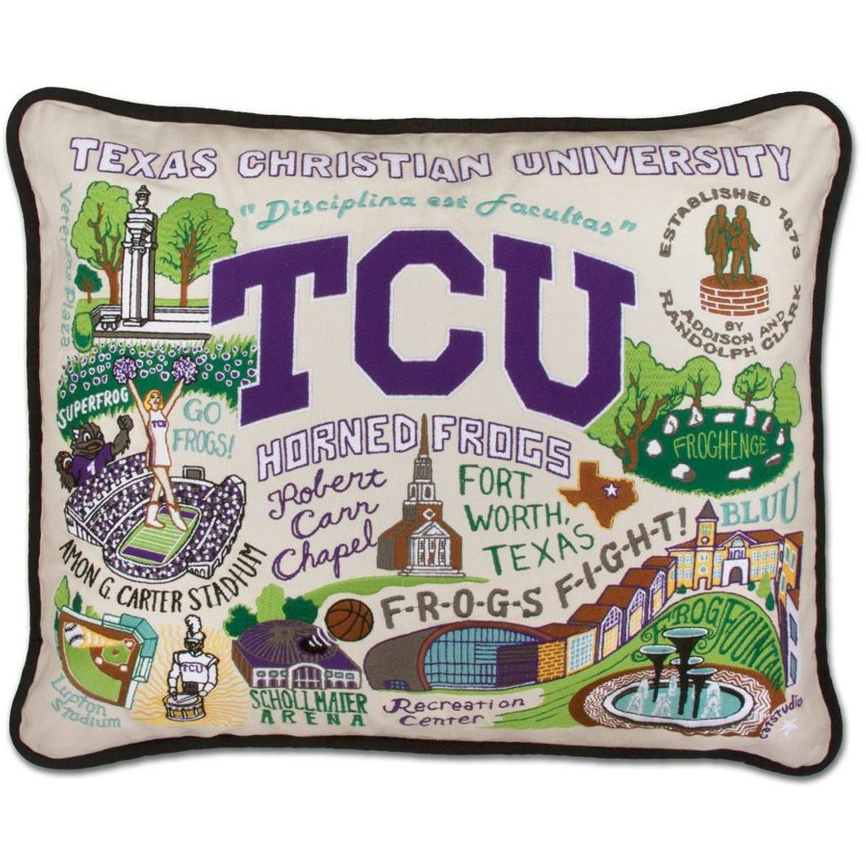 Texas Christian University Pillow - Zinnias Gift Boutique